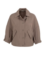 Blouse jacket with adjustable waistband and pockets