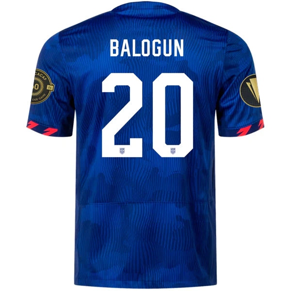 Nike Mens United States Balogun Away Jersey w/ Gold Cup Patches 23/24 (Hyper Royal/Loyal Blue)