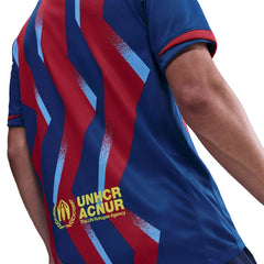 Nike Men's FC Barcelona Lamine Yamal 4th Jersey 25/26 w/ La Liga Patches (Blue/Red/Yellow)