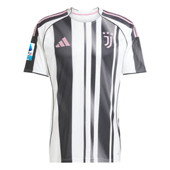 adidas Men's Juventus Yildiz Home Jersey w/ Serie A Patch 25/26 (White/Black/Pink)