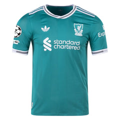 adidas Liverpool FC Authentic Third Jersey w/ Champions League Patches 25/26 (Sea Green)