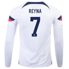 Nike United States Gio Reyna Home Long Sleeve Jersey 22/23 (White/Loyal Blue)