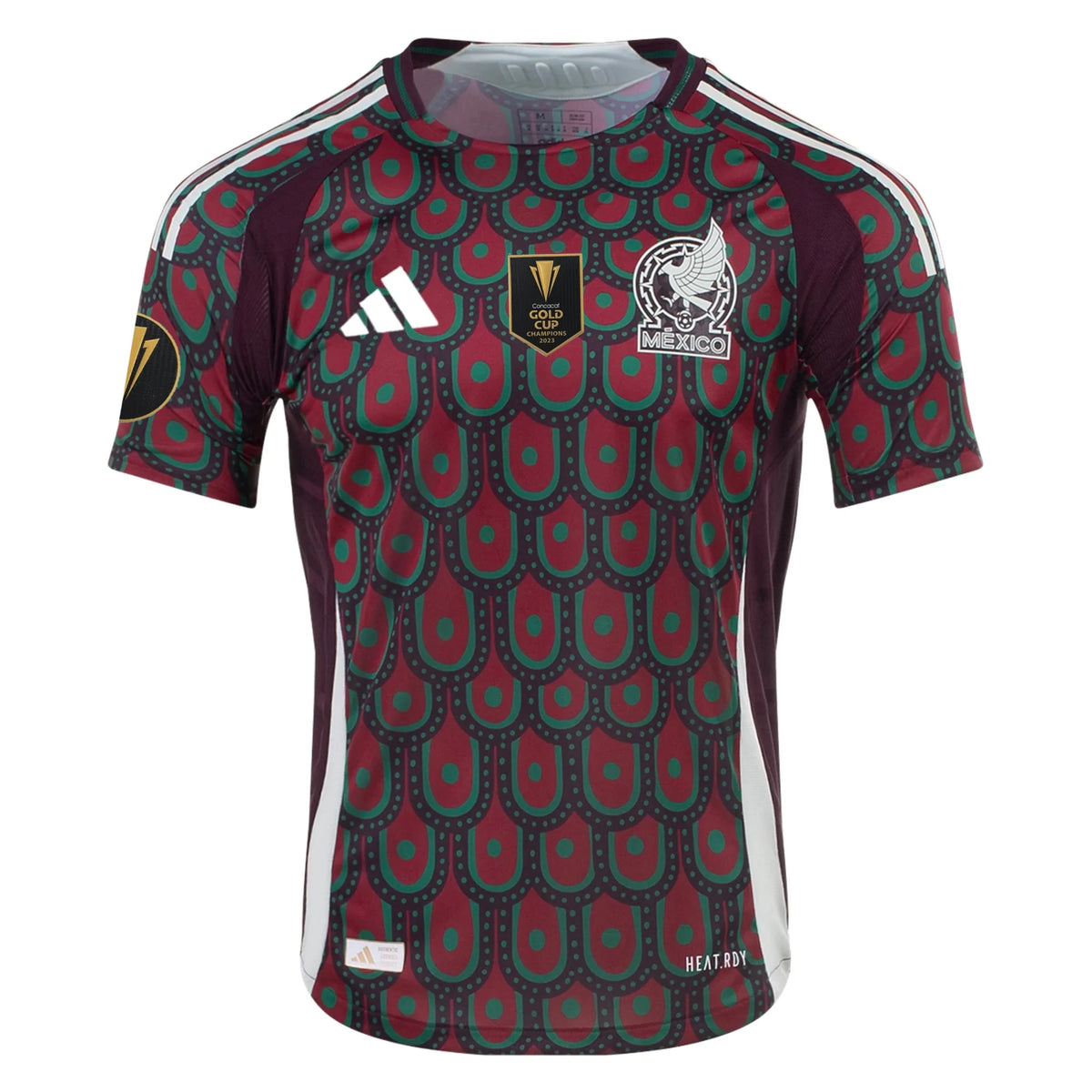 adidas Mexico Authentic Home Jersey 24/25 w/ Gold Cup 2025 Patches (Multicolor)
