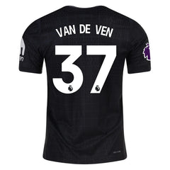 Nike Van de ven Tottenham Hotspur Authentic Away Jersey 25/26 w/ EPL Patch (Black/Iron)
