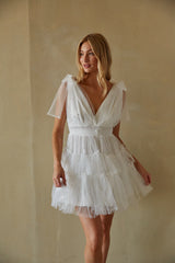 Erin Pearl Tulle Babydoll Mini Dress