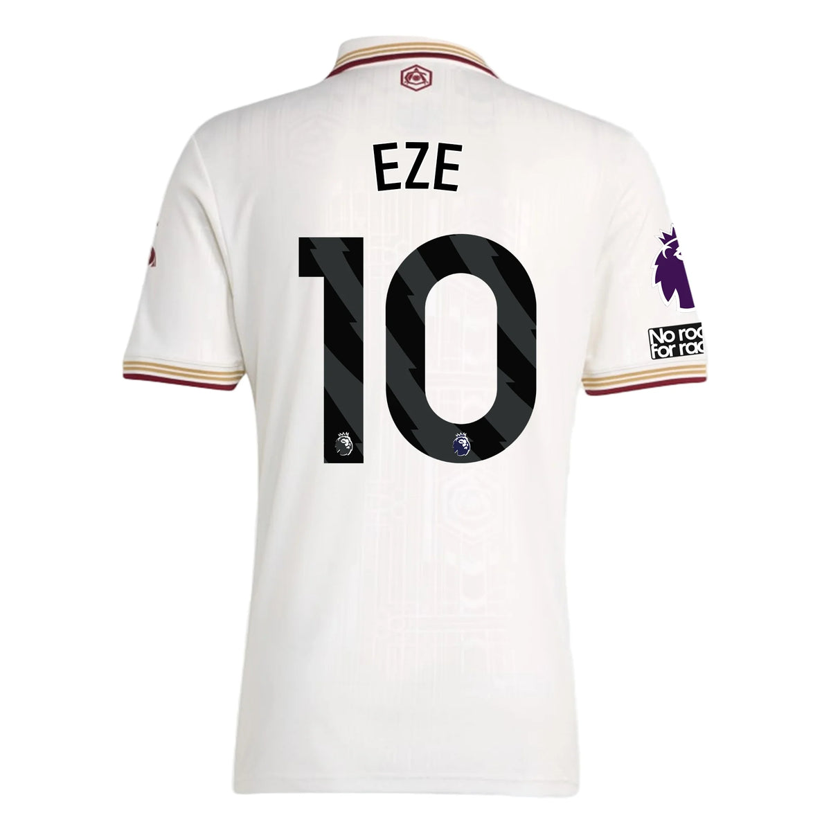 adidas Eze Men's Arsenal FC Third Jersey 25/26 w/ NRFR + EPL Patches (White/Burgundy)