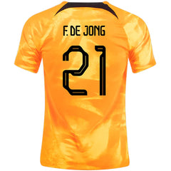 Nike Netherlands Frenkie De Jong Home Jersey 22/23 (Laser Orange/Black)
