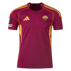adidas Men's Roma Paulo Dybala Home Jersey w/ Europa League Patches 25/26 (Burgundy)
