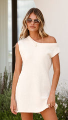 Robin Off Shoulder Mini Dress - Cream