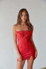 Mina Strapless Bow Bodycon Mini Dress