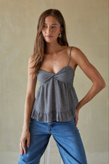 Piper Twist Front Gingham Top