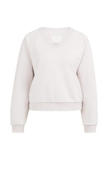 Sweater with V-neck and ribbed trims
